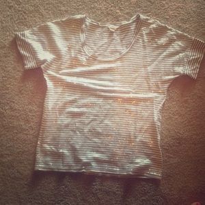 Sparkly off the shoulder fossil shirt